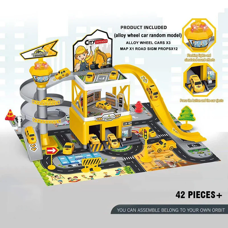 Multi-Storey Garage Racing Track with Cars - Interactive Parking Toy for Boys - Image 11