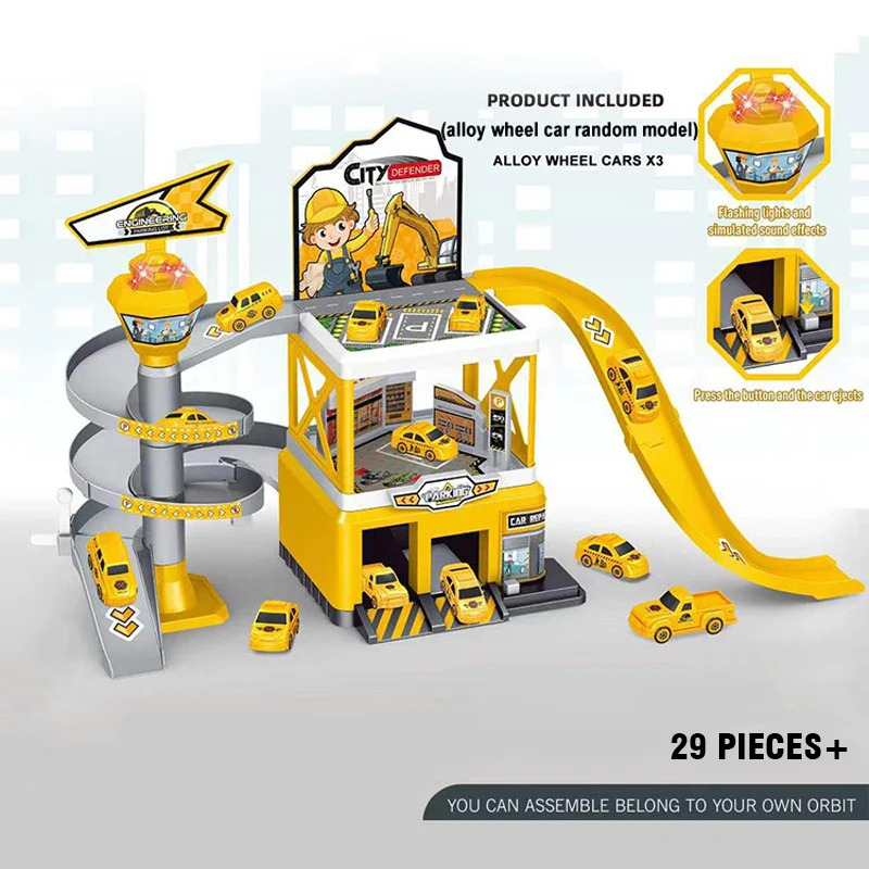 Multi-Storey Garage Racing Track with Cars - Interactive Parking Toy for Boys - Image 12