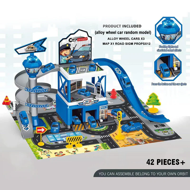 Multi-Storey Garage Racing Track with Cars - Interactive Parking Toy for Boys - Image 13