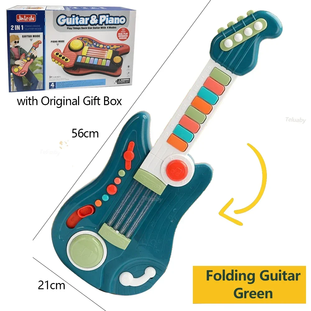 Multifunctional 3-in-1 Musical Toy for Kids - Folding Guitar, Piano, and Drum Set, Perfect Birthday Gift for Boys and Girls Age 3+ - Image 2