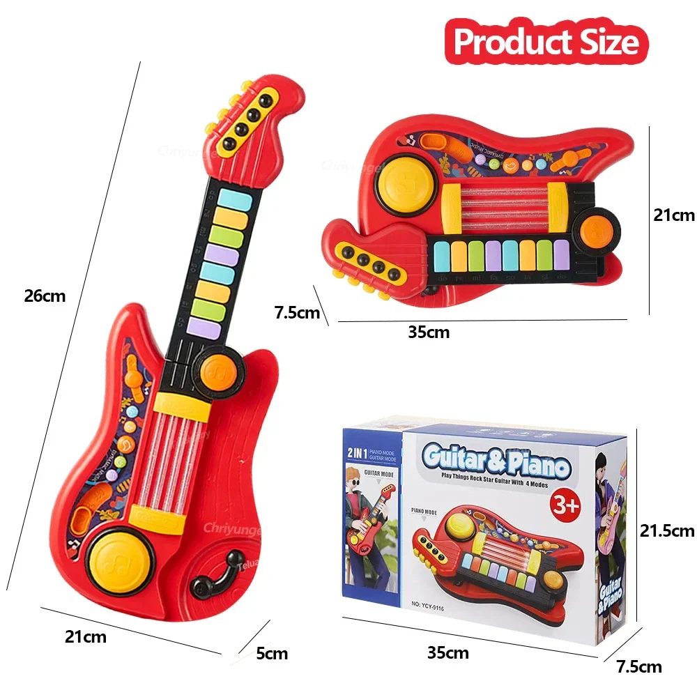 Multifunctional 3-in-1 Musical Toy for Kids - Folding Guitar, Piano, and Drum Set, Perfect Birthday Gift for Boys and Girls Age 3+ - Image 4