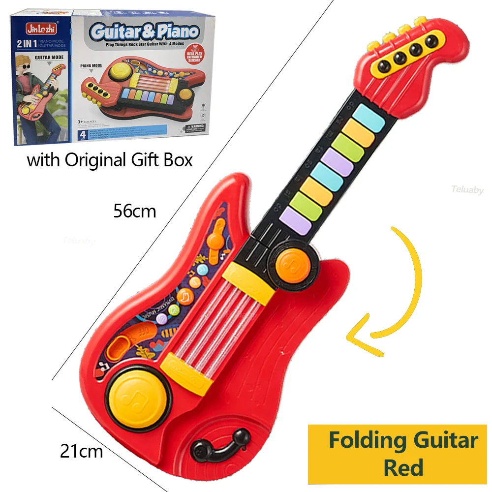 Multifunctional 3-in-1 Musical Toy for Kids - Folding Guitar, Piano, and Drum Set, Perfect Birthday Gift for Boys and Girls Age 3+ - Image 5