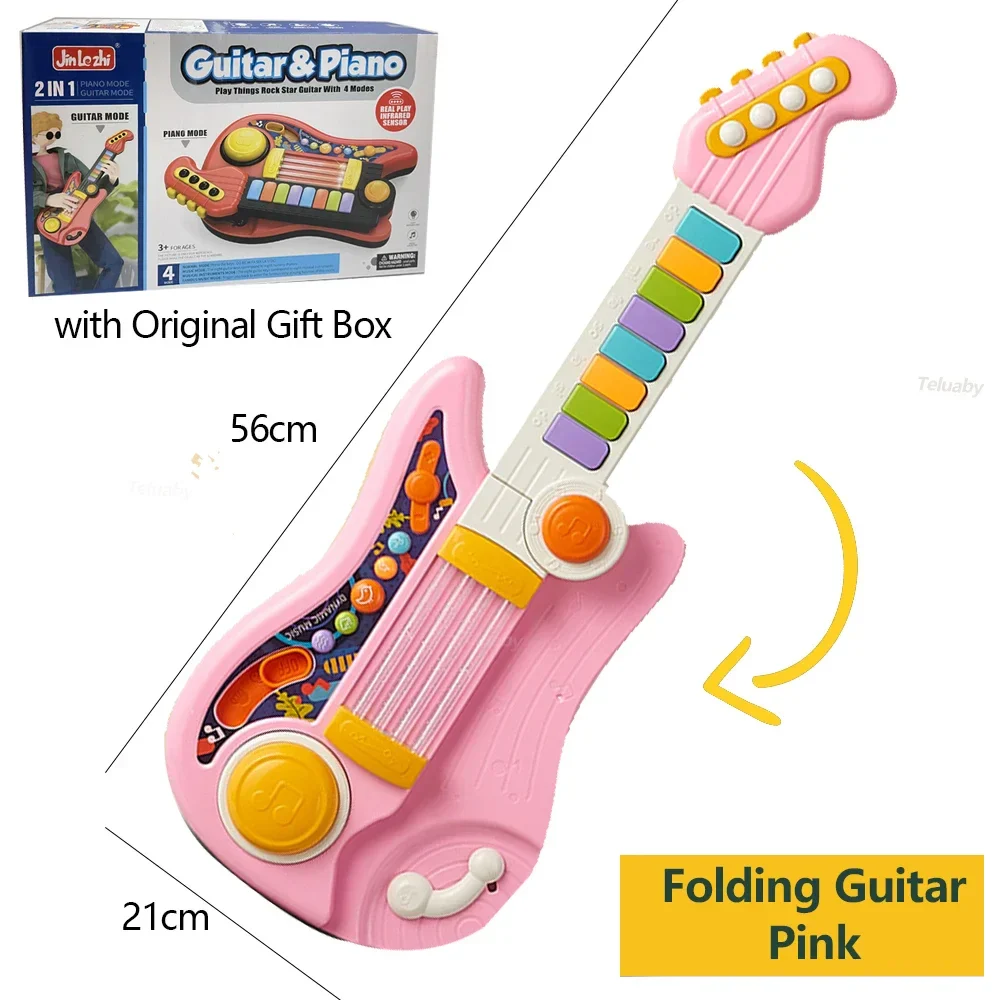 Multifunctional 3-in-1 Musical Toy for Kids - Folding Guitar, Piano, and Drum Set, Perfect Birthday Gift for Boys and Girls Age 3+ - Image 6