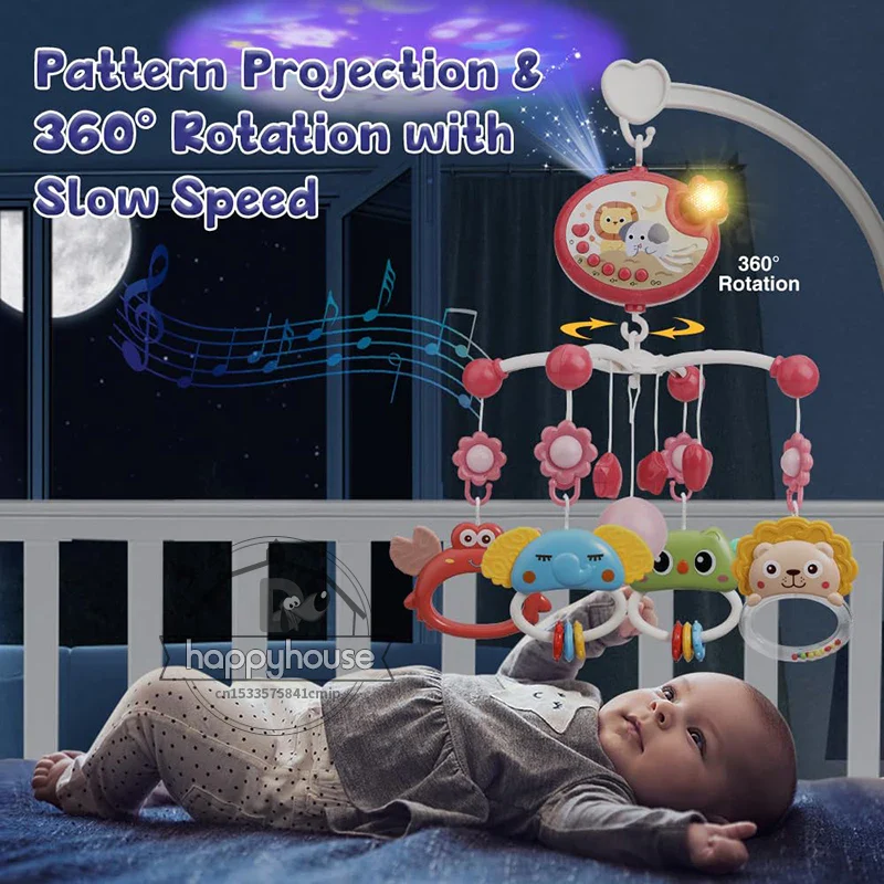 Musical Baby Mobile Projection Remote Newborn Sensory Toys - Image 10