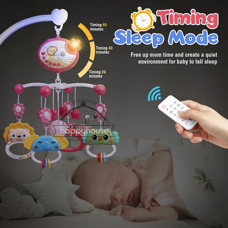 Musical Baby Mobile Projection Remote Newborn Sensory Toys - Image 11