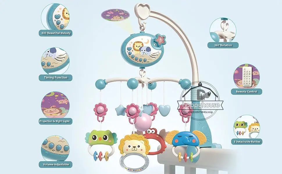 Musical Baby Mobile Projection Remote Newborn Sensory Toys - Image 13