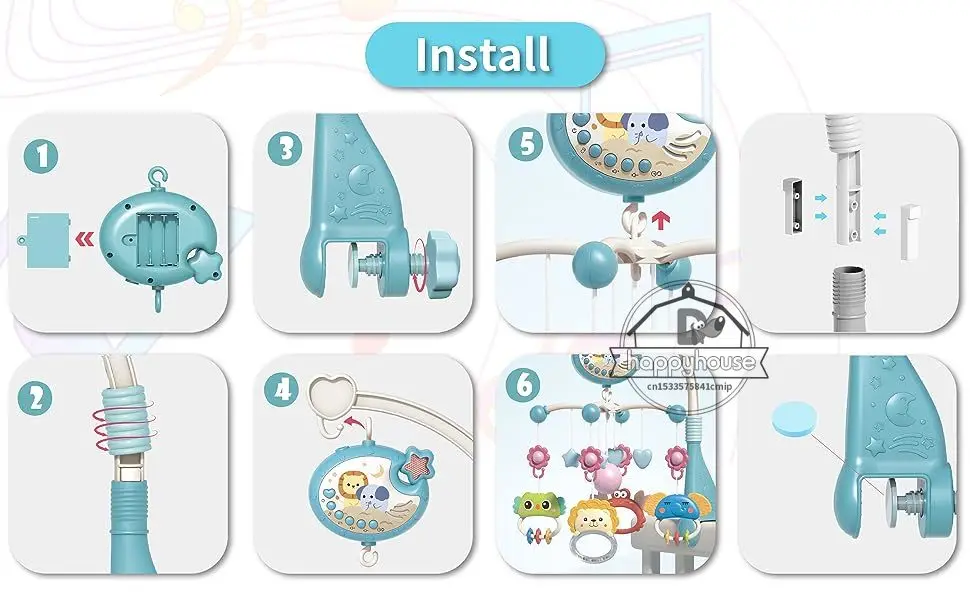 Musical Baby Mobile Projection Remote Newborn Sensory Toys - Image 22