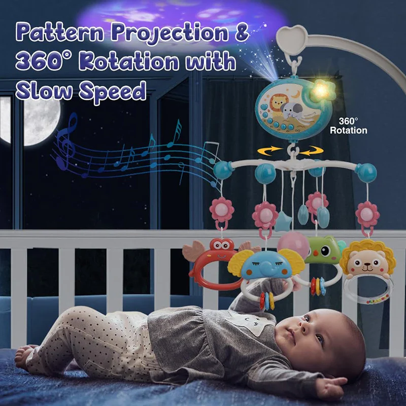 Musical Baby Mobile Projection Remote Newborn Sensory Toys - Image 7