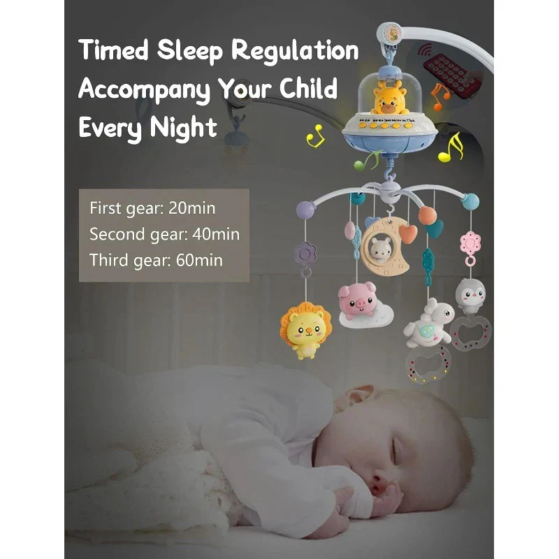Musical Crib Mobile Newborn Sensory Toys Light Projector - Image 29
