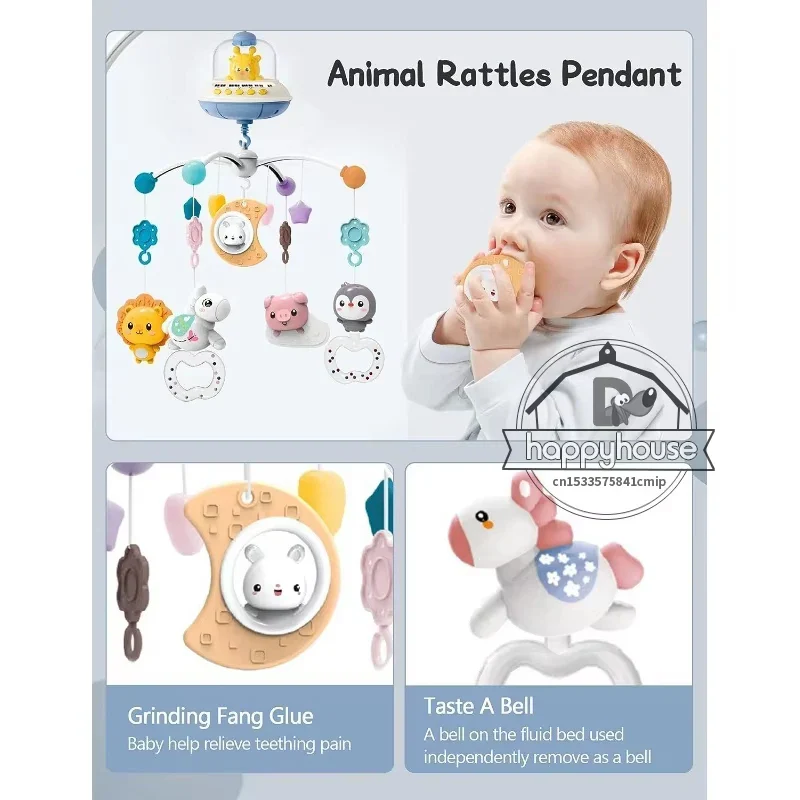 Musical Crib Mobile Newborn Sensory Toys Light Projector - Image 30
