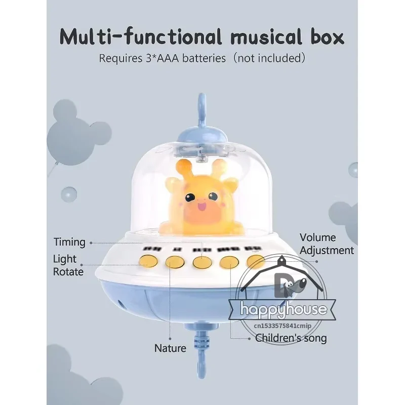 Musical Crib Mobile Newborn Sensory Toys Light Projector - Image 31