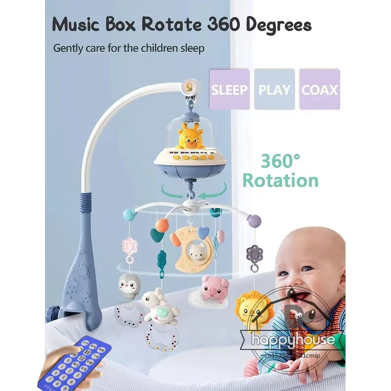 Musical Crib Mobile Newborn Sensory Toys Light Projector - Image 32