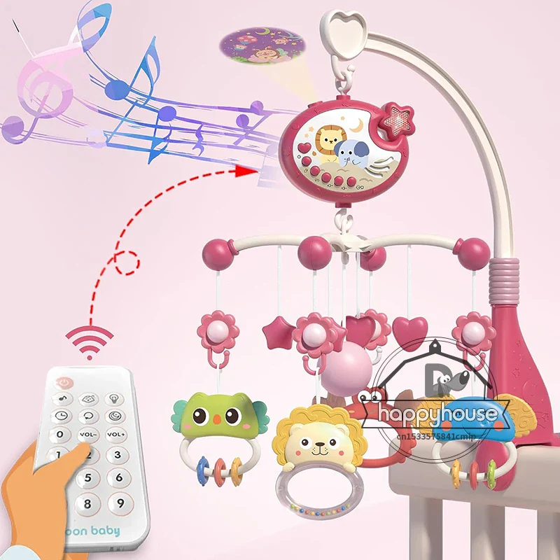 Musical Crib Mobile Newborn Sensory Toys Light Projector - Image 37