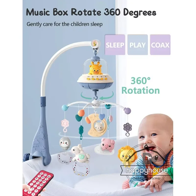 Musical Crib Mobile Newborn Sensory Toys Light Projector - Image 4