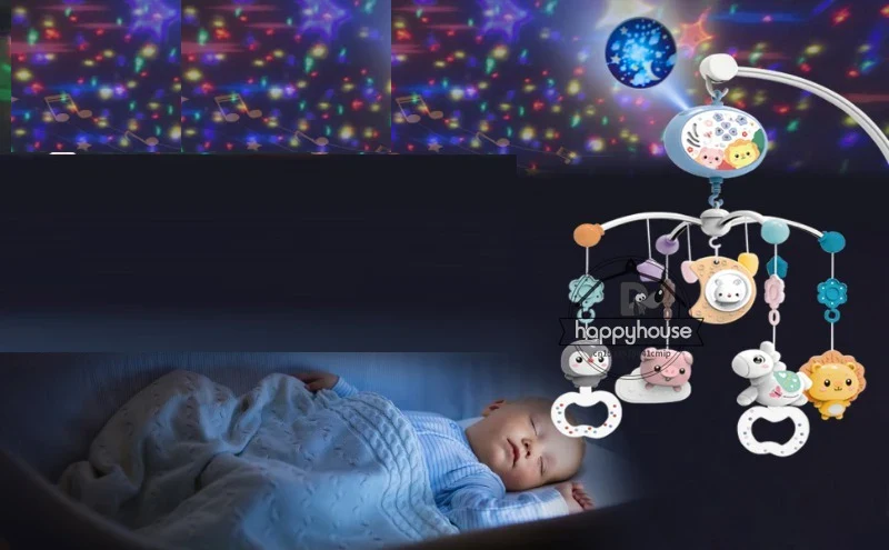Musical Crib Mobile Newborn Sensory Toys Light Projector - Image 7