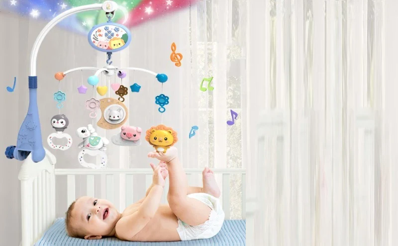 Musical Crib Mobile Newborn Sensory Toys Light Projector - Image 8