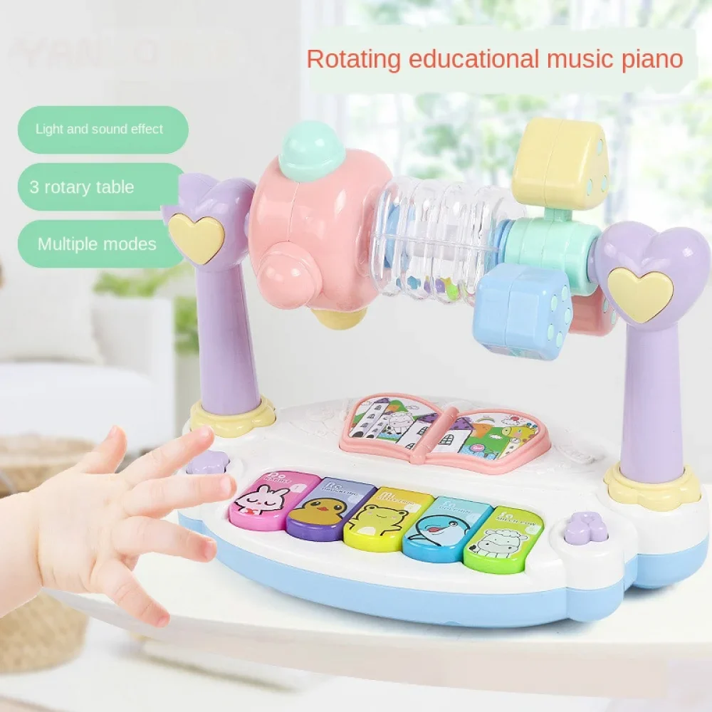 Musical Piano Toy for Babies - Rotating Light & Sound Keyboard with Animal Sounds, Educational Fun for Kids Aged 1-3, Perfect Christmas Gift - Image 2