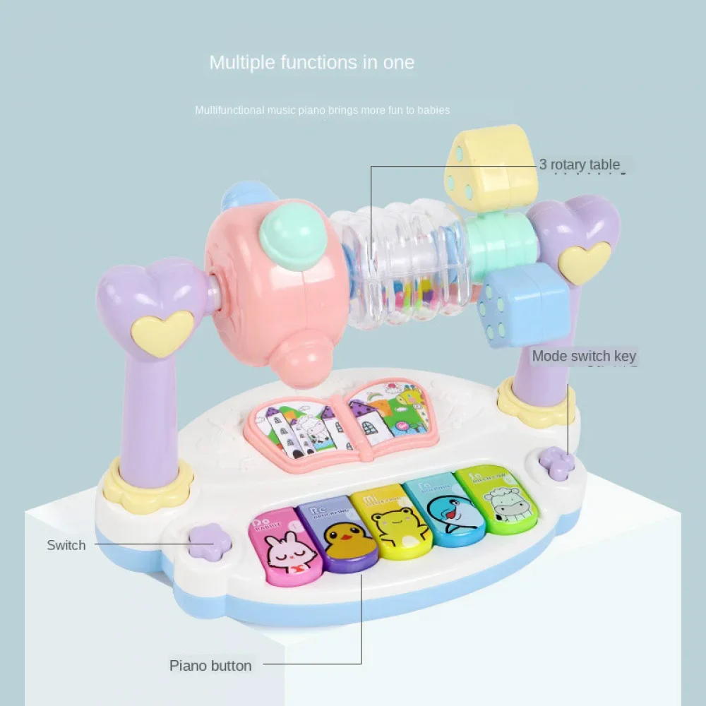Musical Piano Toy for Babies - Rotating Light & Sound Keyboard with Animal Sounds, Educational Fun for Kids Aged 1-3, Perfect Christmas Gift - Image 3