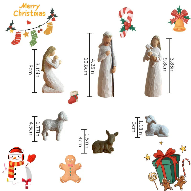 Nativity Figurine Set - Hand-Painted Resin Nativity Scene, Christmas Decor 2025 Gift Idea - Image 3
