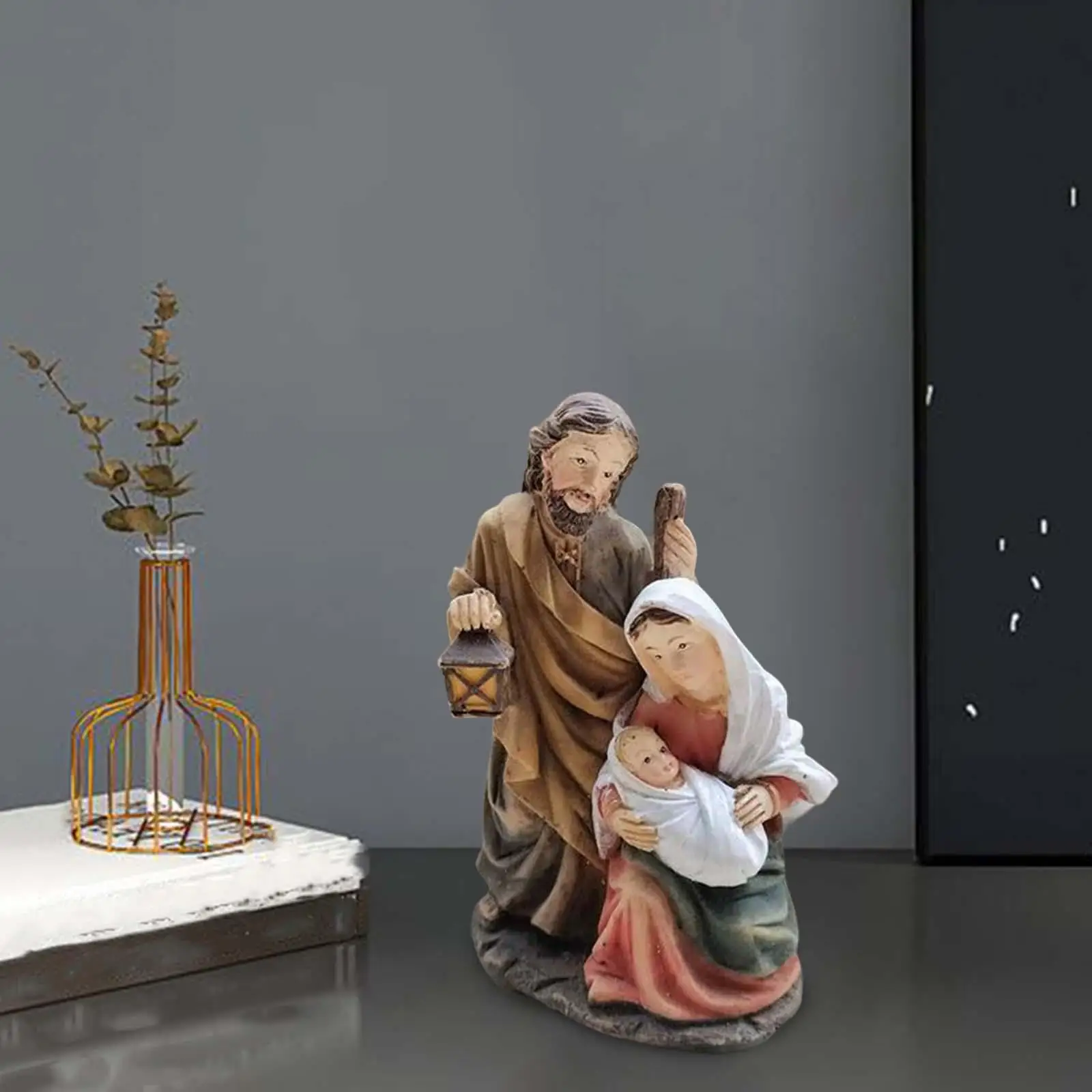 Nativity Scene Figures Resin Holy Family Statue Christmas Decor Gift Idea 2025 Keepsake - Image 3