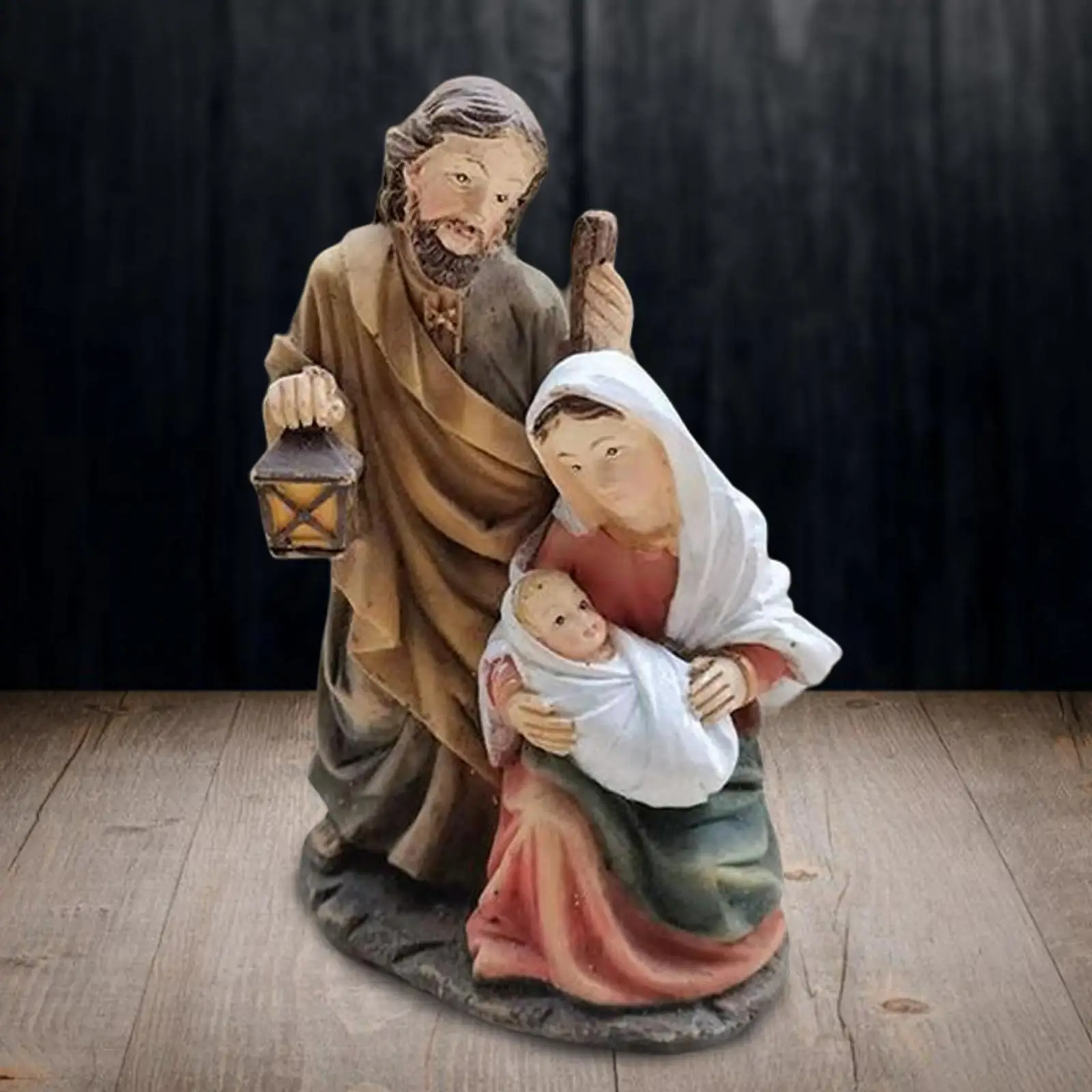 Nativity Scene Figures Resin Holy Family Statue Christmas Decor Gift Idea 2025 Keepsake - Image 4