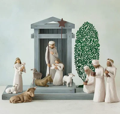 Nativity Set 20 Piece Rustic Christmas Figurine Collection - Image 5