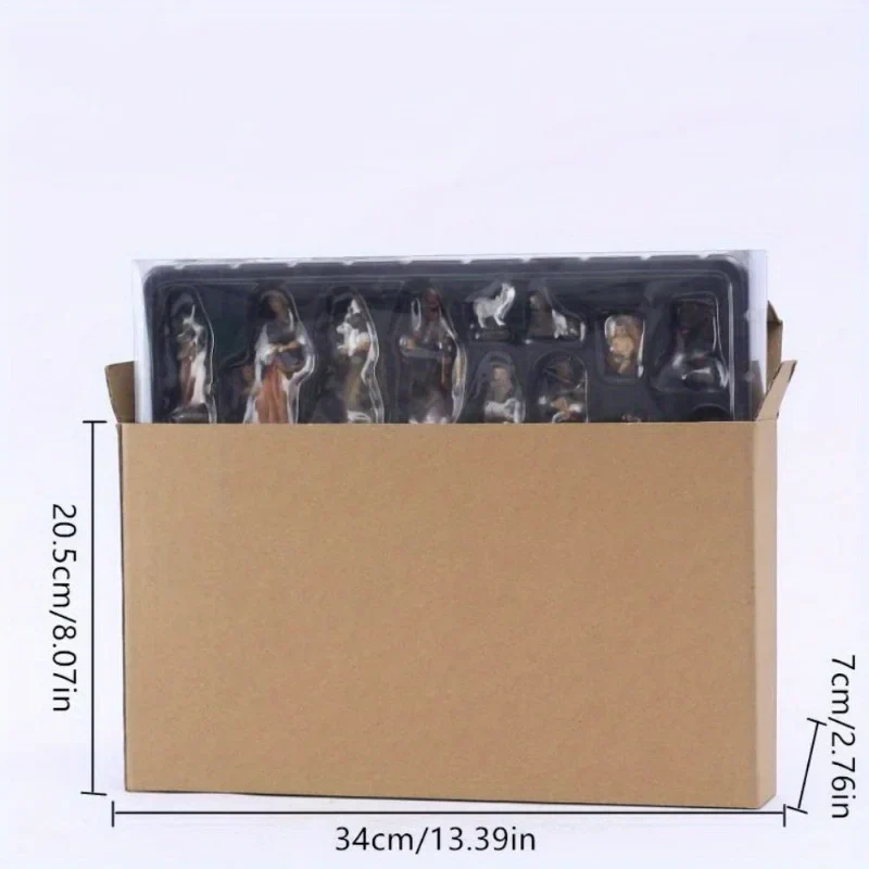 Nativity Set 20-Piece Resin Christmas Nativity Scene Figurines Catholic Manger Decor Gift Idea - Image 5