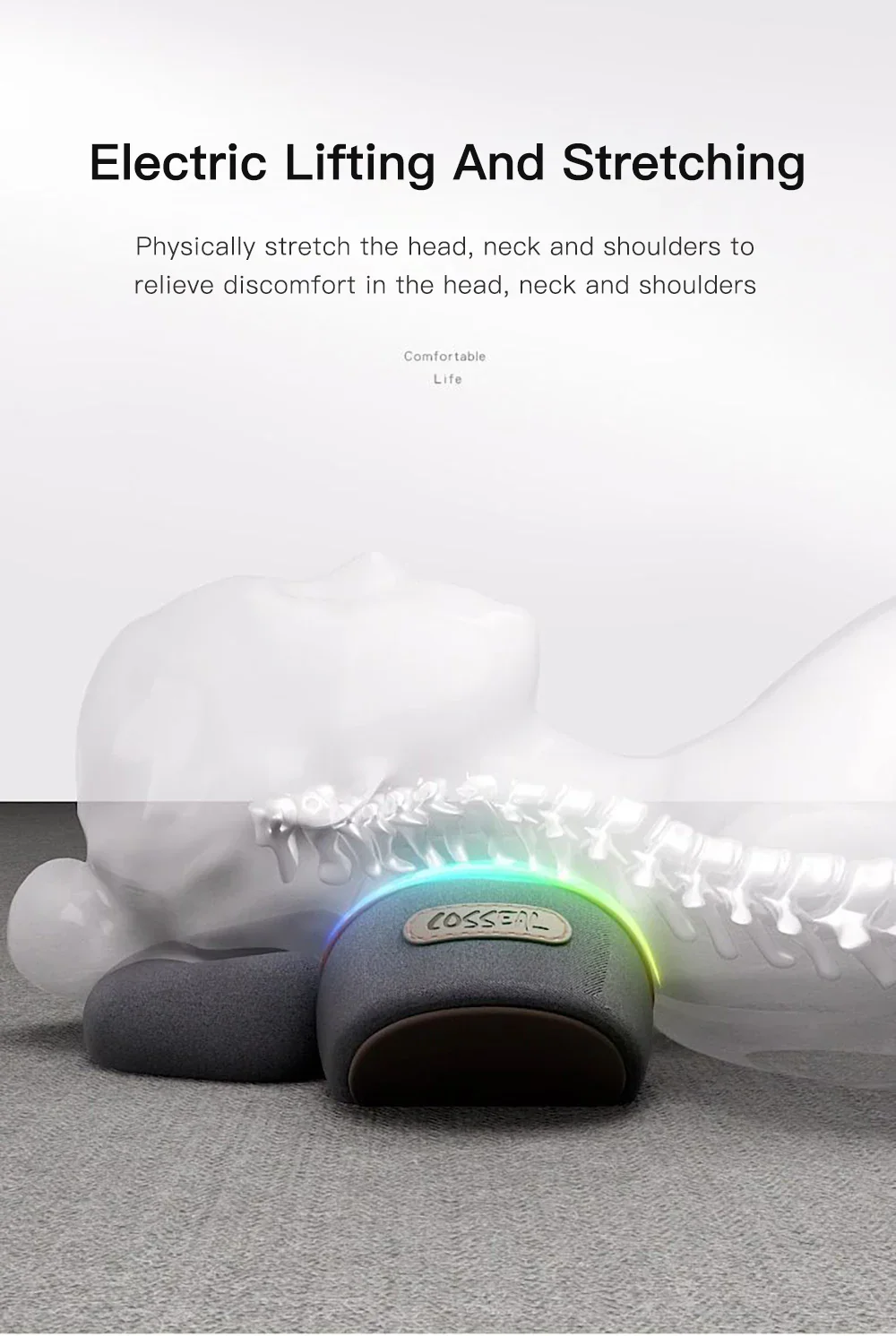 Neck Massage Pillow Heating Vibration Memory Foam Support - Image 11