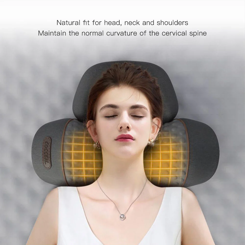Neck Massage Pillow Heating Vibration Memory Foam Support - Image 5