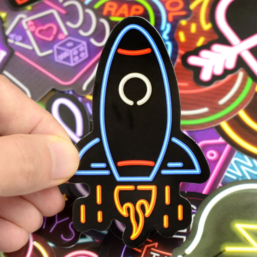 Neon Stickers 50 PCS Waterproof PVC Pack Cute Anime Decal Set Back To School Fall 2025 Kids Personalize Gifts - Image 3