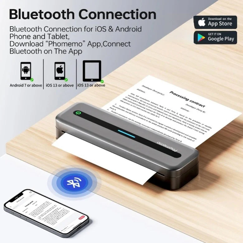 New A4 Portable Printer Wireless M832 - Inkless Thermal Mobile Printer for Travel, Work, Home, Supports Android iOS - Image 3