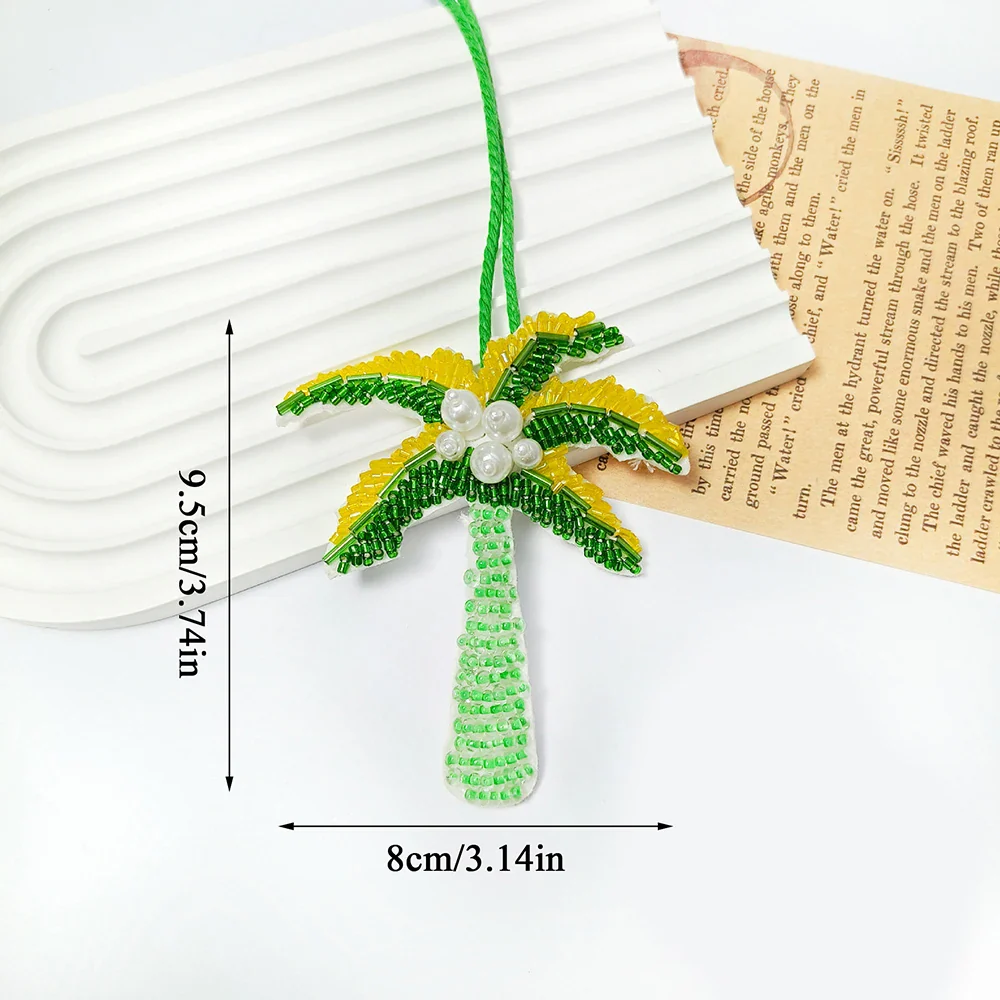 Coconut Tree Sequin Patch Keyring Bag Pendant Handmade - Image 23