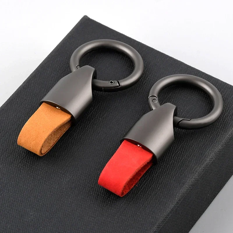Cowhide Leather Keychain Carabiner Ring Everyday Carry - Image 3
