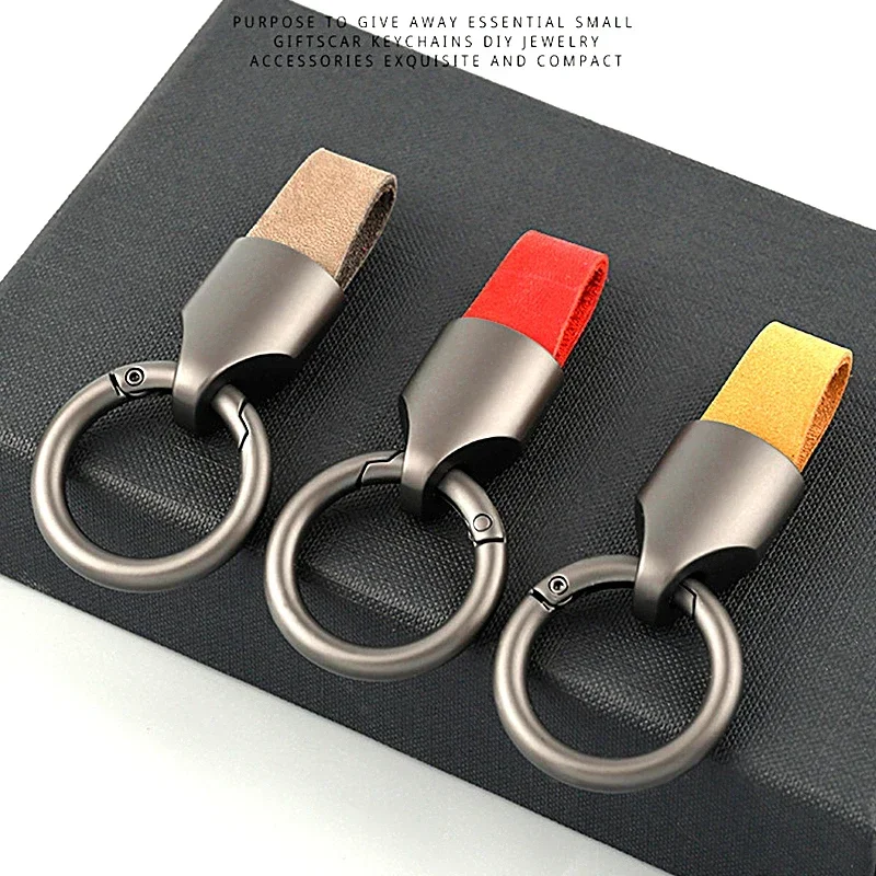 Cowhide Leather Keychain Carabiner Ring Everyday Carry - Image 4