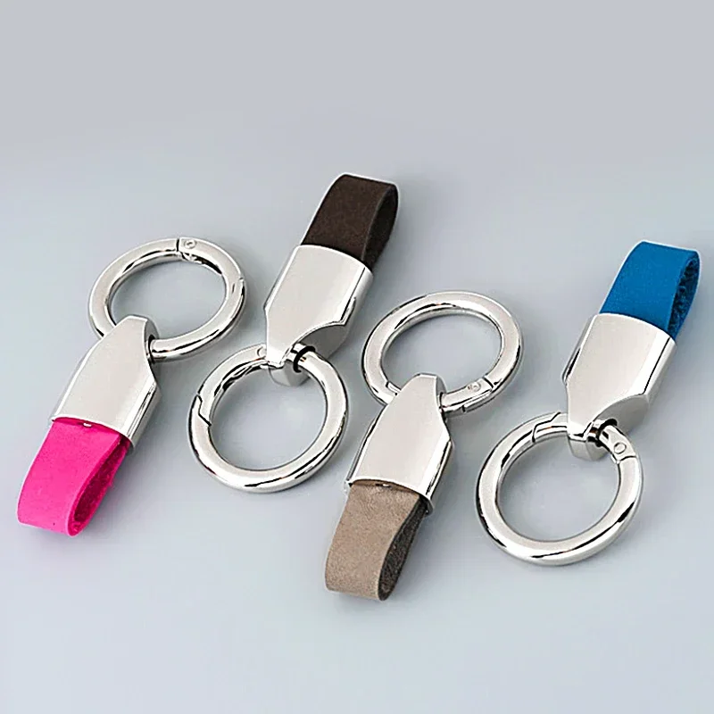 Cowhide Leather Keychain Carabiner Ring Everyday Carry - Image 5