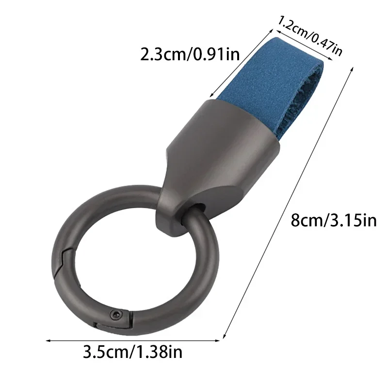 Cowhide Leather Keychain Carabiner Ring Everyday Carry - Image 6