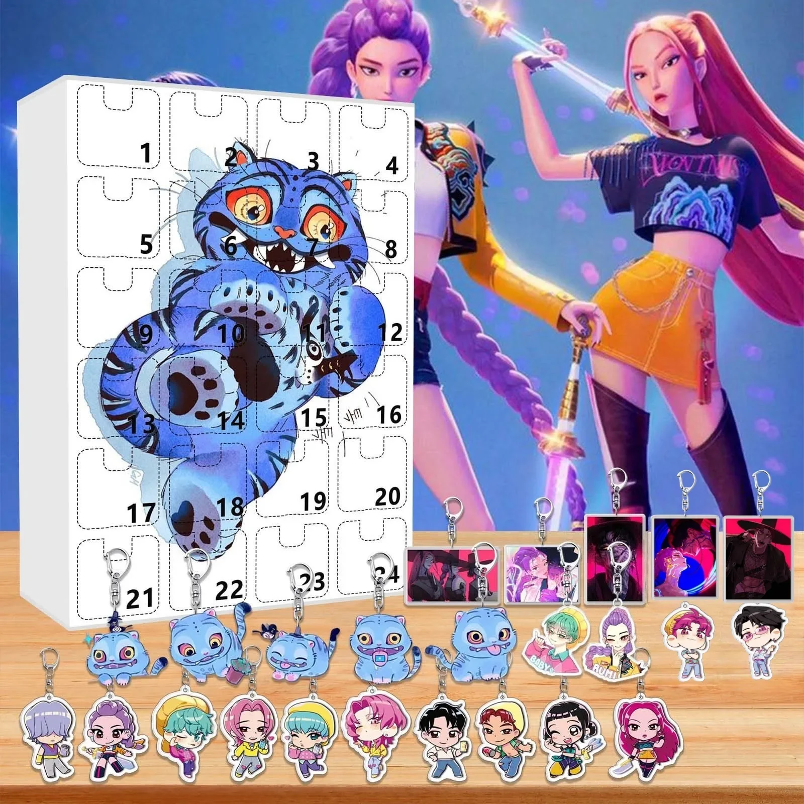 Kpop Advent Calendar 24 Day Demon Hunters Keychain Gift - Image 15