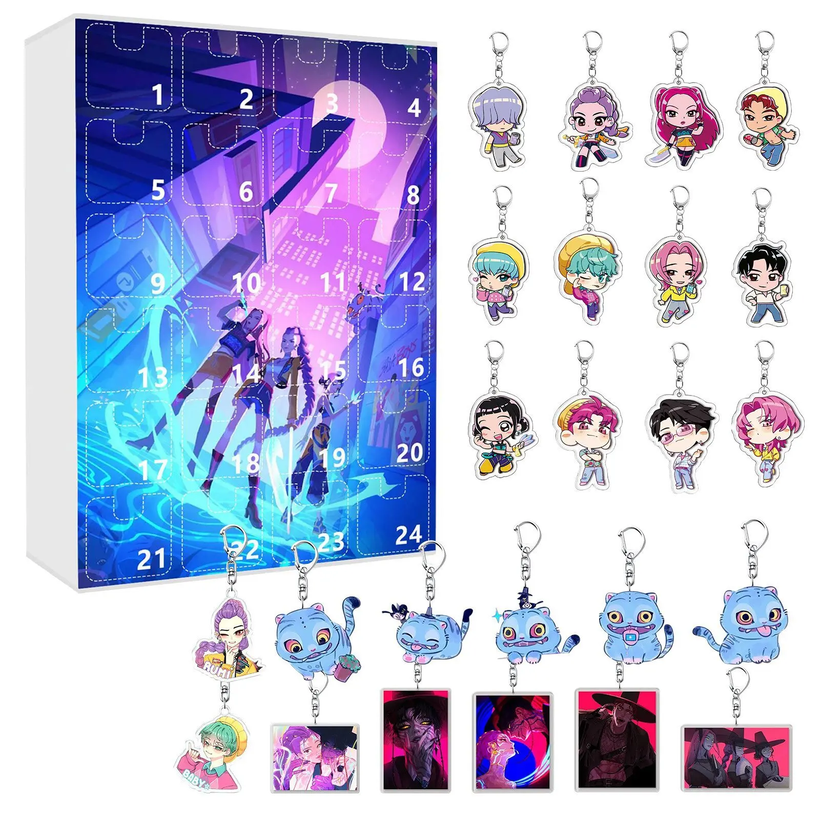 Kpop Advent Calendar 24 Day Demon Hunters Keychain Gift - Image 36