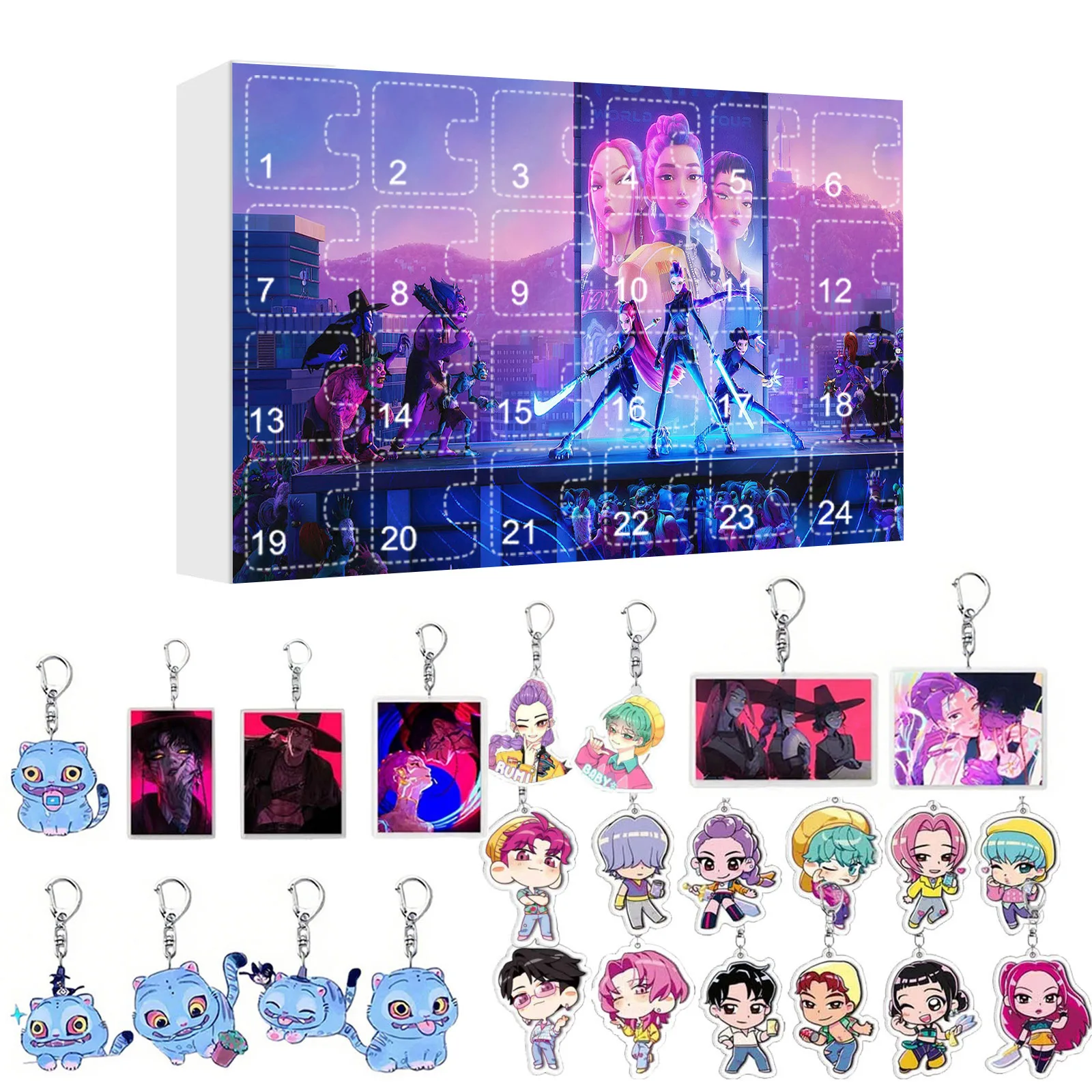 Kpop Advent Calendar 24 Day Demon Hunters Keychain Gift - Image 46
