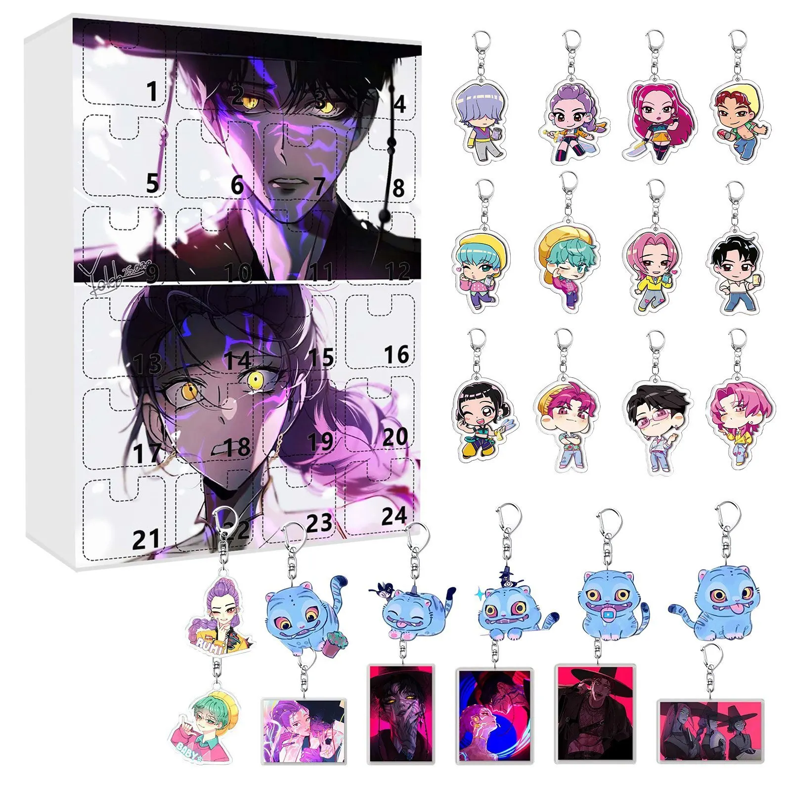 Kpop Advent Calendar 24 Day Demon Hunters Keychain Gift - Image 49