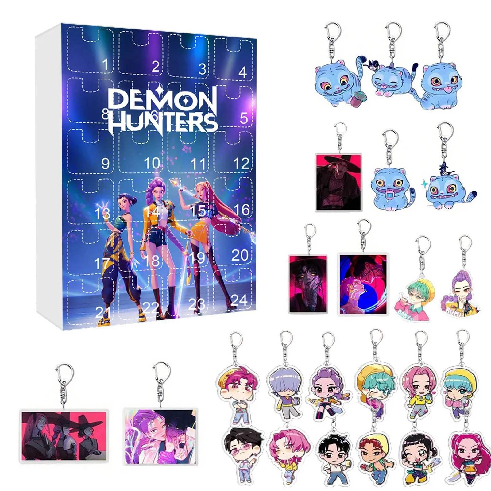 Kpop Advent Calendar 24 Day Demon Hunters Keychain Gift - Image 50