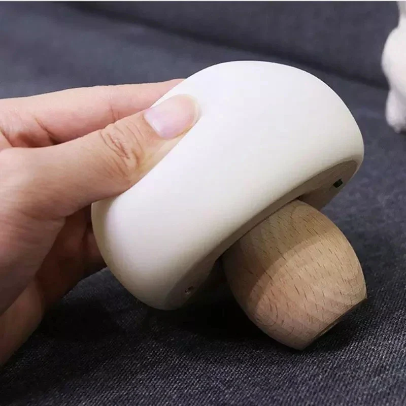 Night Light Silicone Mushroom Lamp Touch Control Wooden Base Back To School 2025 Cozy Kids Gift Timer - Image 3