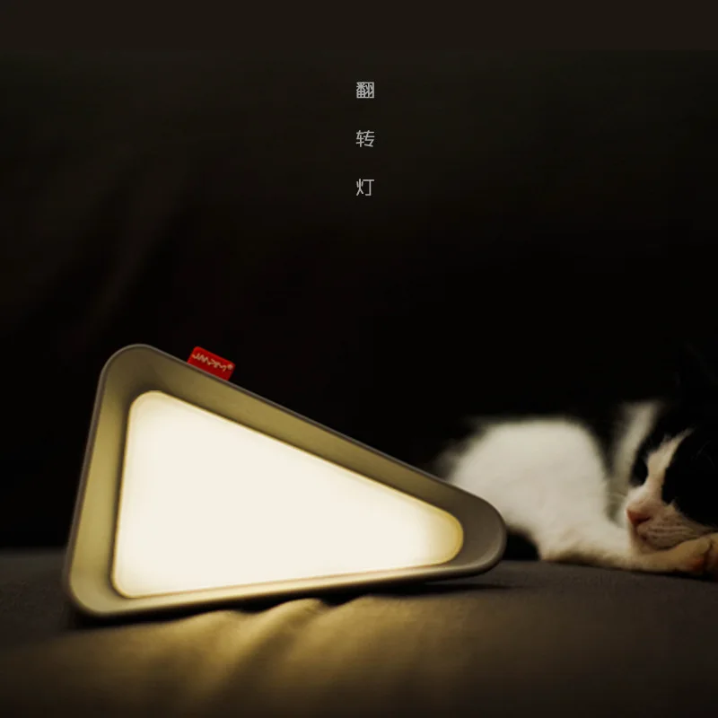Night Light USB Rechargeable Gravity Sensor Triangle Table Lamp Fall 2025, Adjustable Brightness Cozy Night Feeding - Image 3
