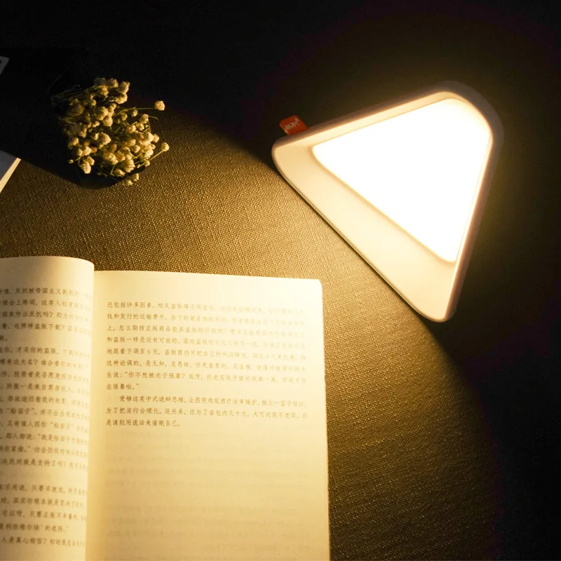 Night Light USB Rechargeable Gravity Sensor Triangle Table Lamp Fall 2025, Adjustable Brightness Cozy Night Feeding - Image 4