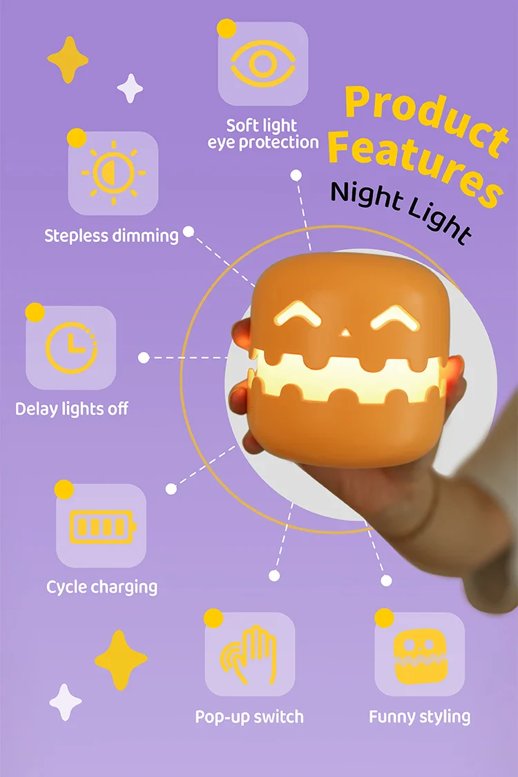 Ghost Night Light Rechargeable Bedside Lamp Cozy Glow - Image 9