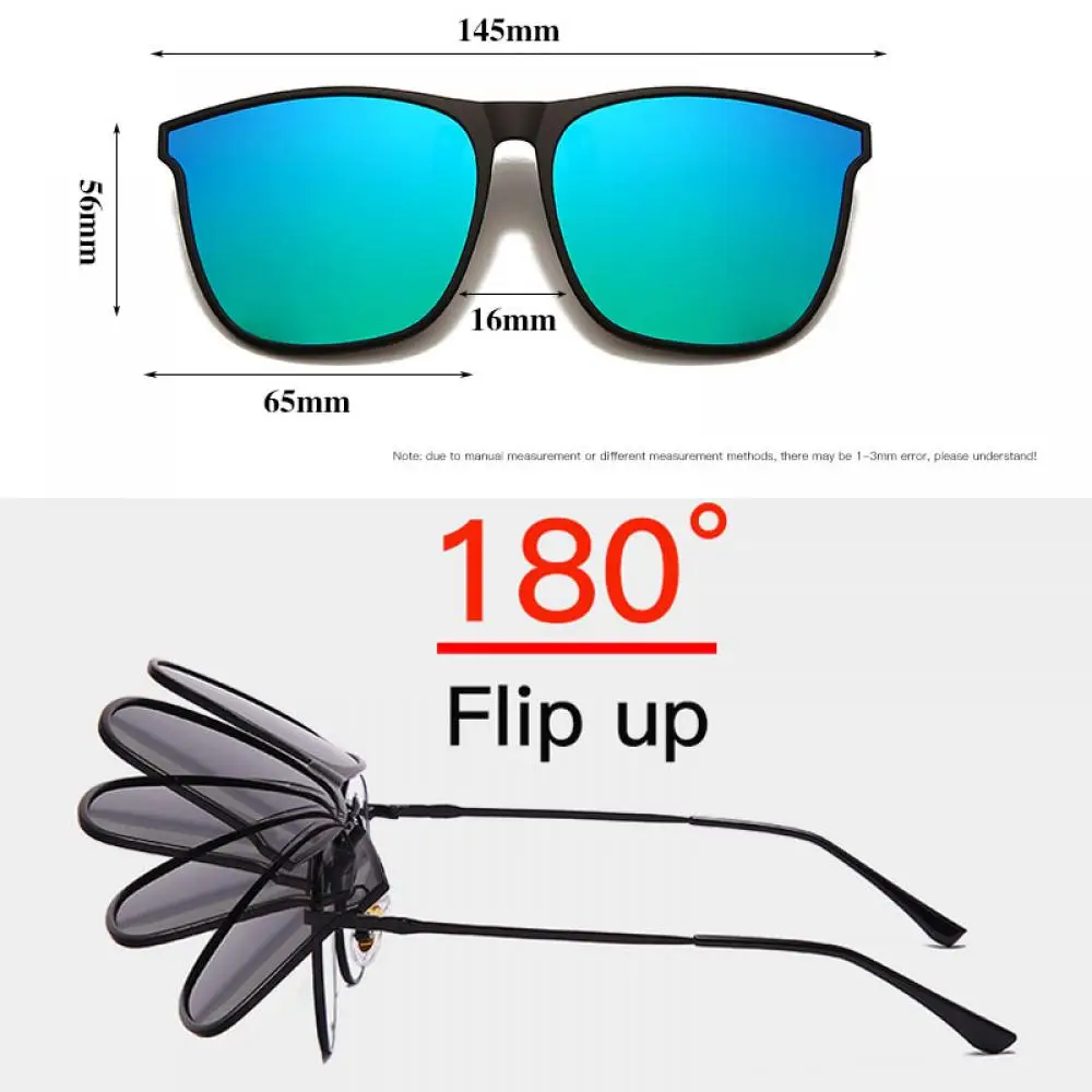 Night Vision Clip-On Sunglasses – Polarized Photochromic UV Anti-Glare Driving Goggles, Vintage Square Style, Fall 2025 Safe Driving - Image 2