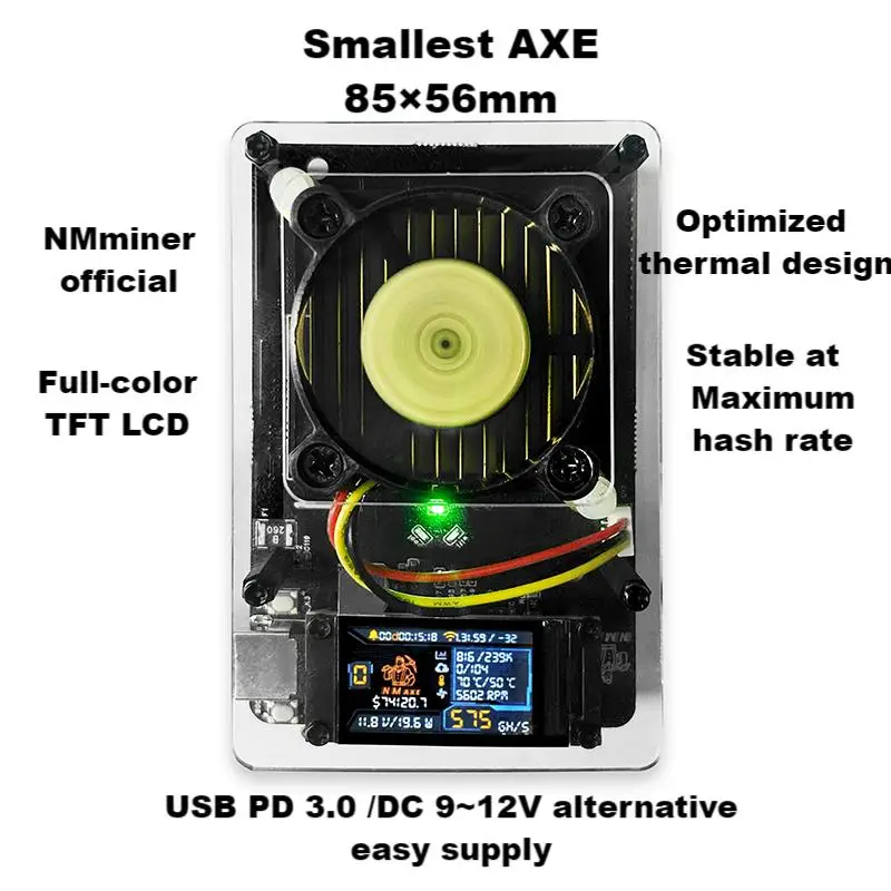 Bitcoin Miner 500GH/s ASIC Bitcoin Rig With WiFi Display BTC Lottery Ready 15W Power Fall 2025 - Image 2
