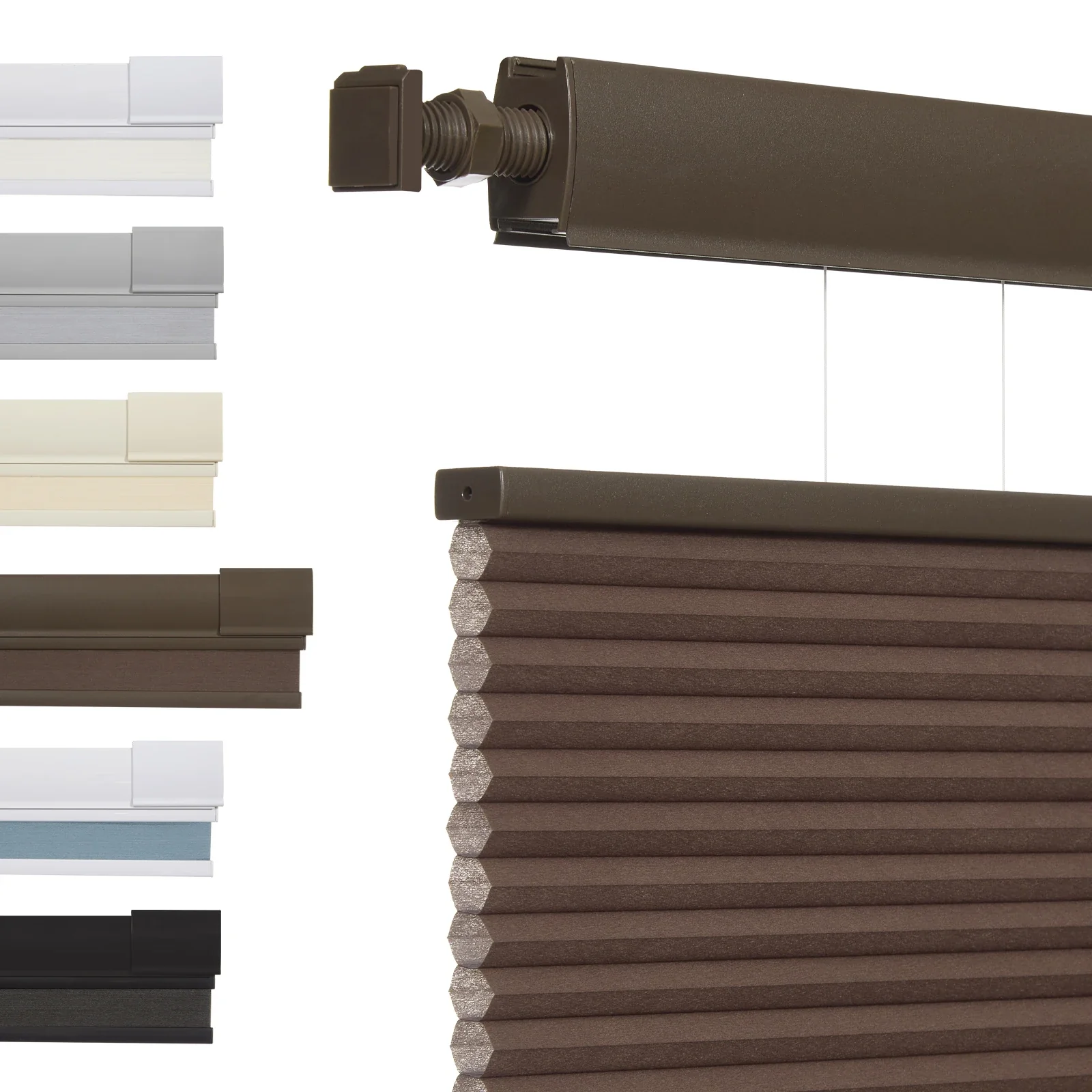 No Drill Honeycomb Blinds Cordless Thermal Insulated 1" Cell Fabric - Image 17