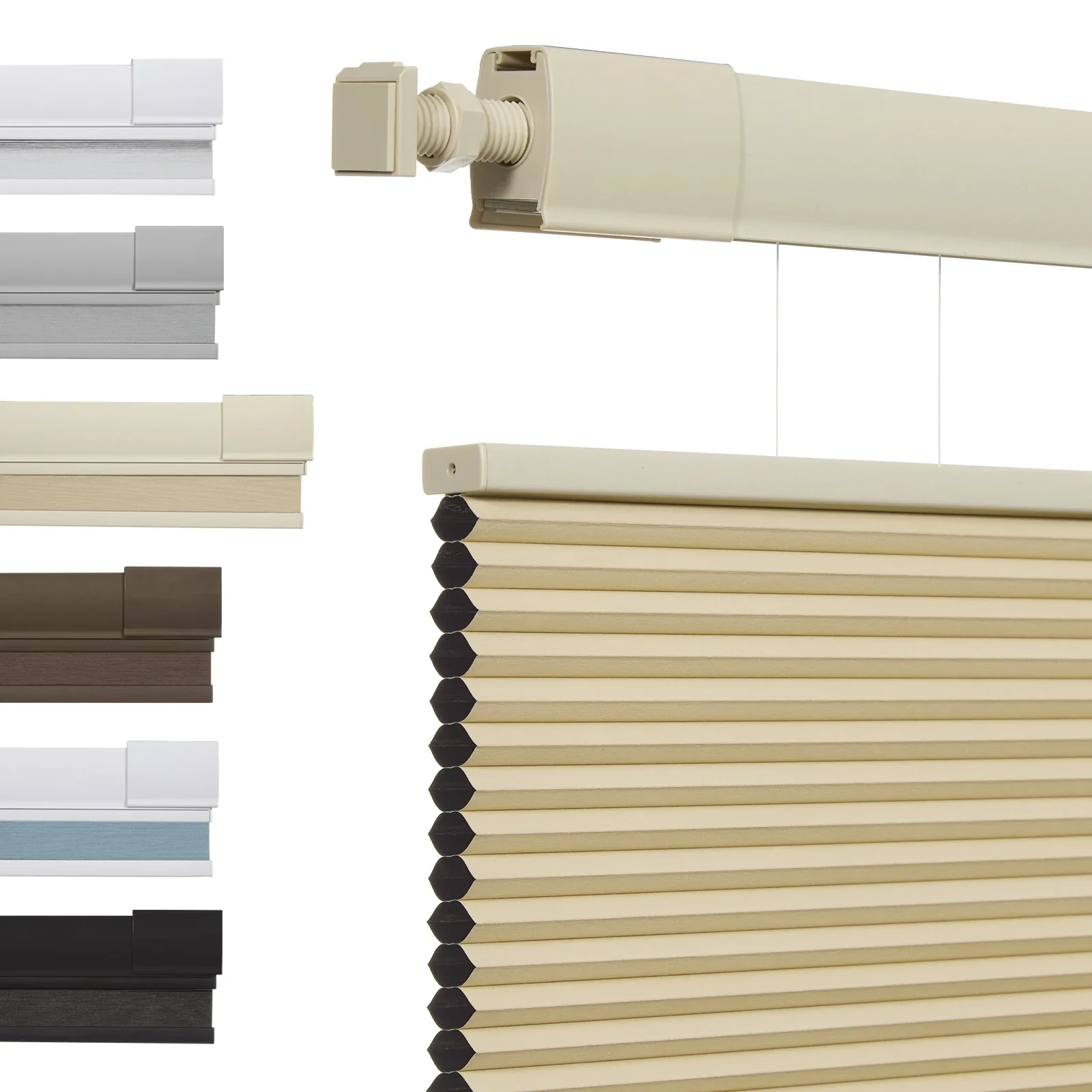 No Drill Honeycomb Blinds Cordless Thermal Insulated 1" Cell Fabric - Image 9