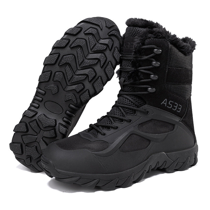 Non-Slip Men's Snow Boots - High-Top Platform, Faux Fur - Image 7